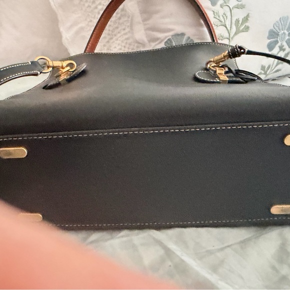 TORY BURCH MEDIUM RADZIWILL LEE BLACK LEATHER DOUBLE BAG - Picture 6 of 10